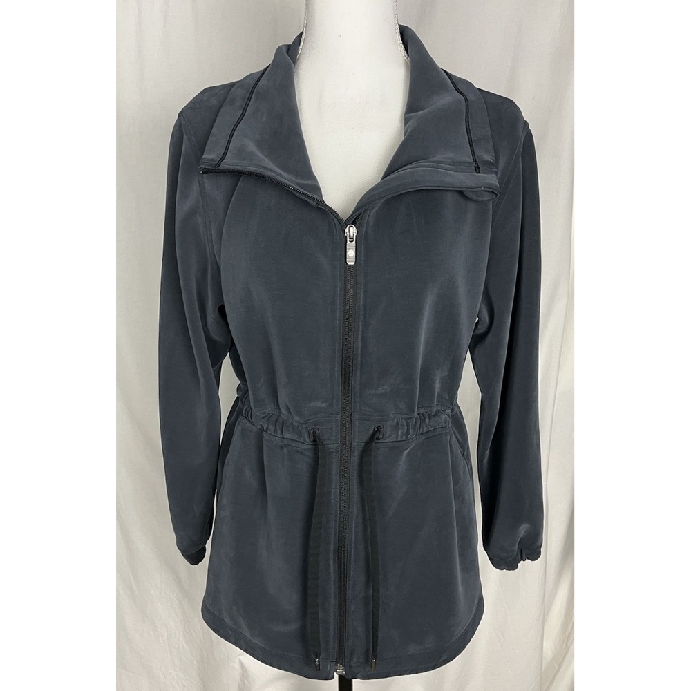 Lululemon Softstreme Cinch-Waist Jacket Graphite Grey Full Zip Sporty Athletic 4